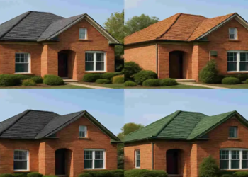 brick house and roof color combinations